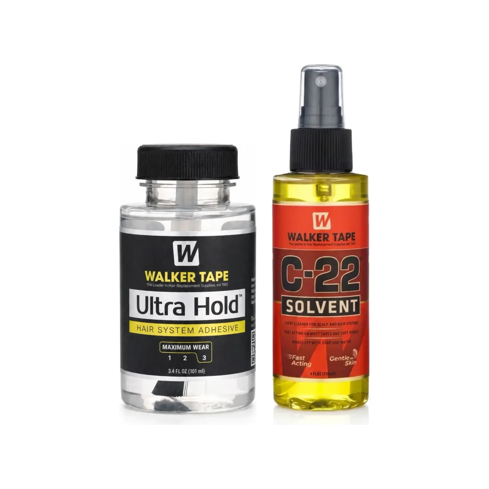 Kit Ultra Hold Tamaño Salón + C-22: Ultra Hold 3.4 fl oz y C-22 Solvent 4 fl oz de Walker Tape